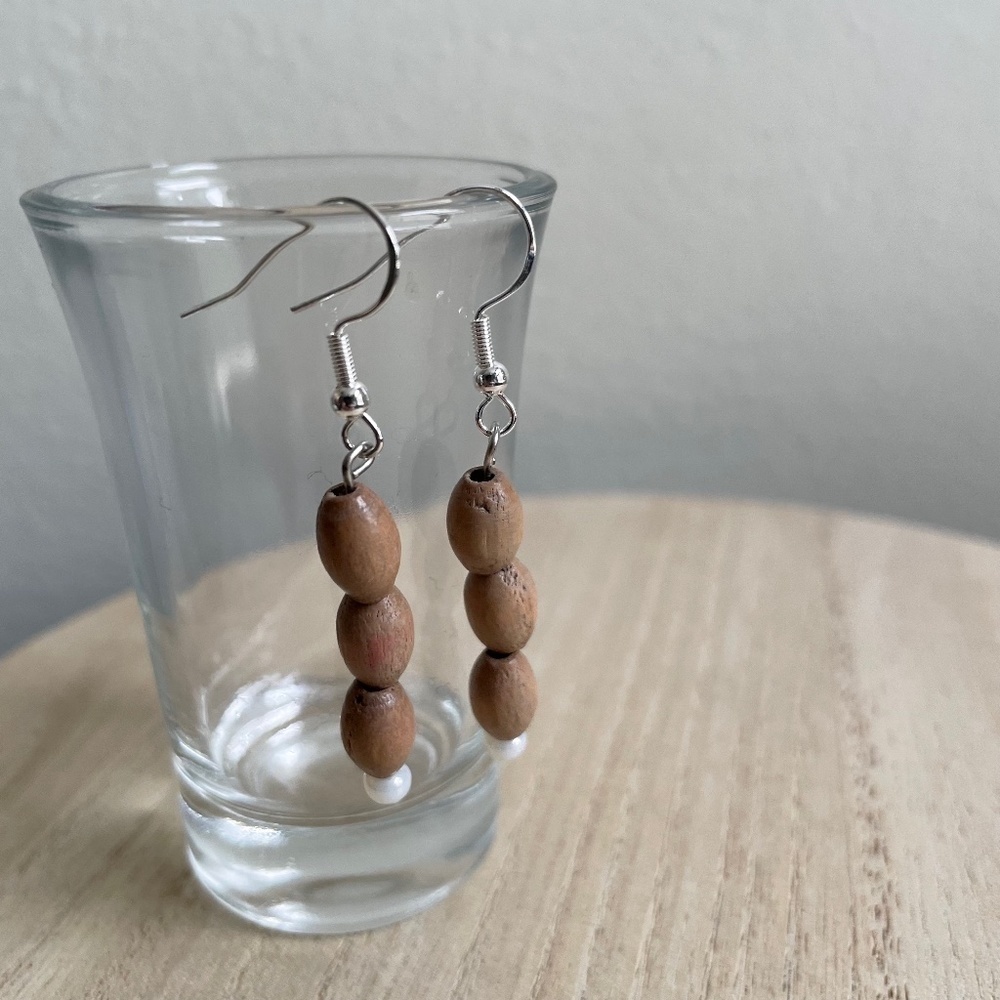Oblong Coconuts Beaded Earrings